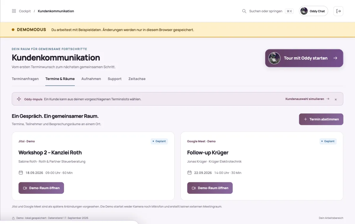 Online-Gespräche im Cockpit